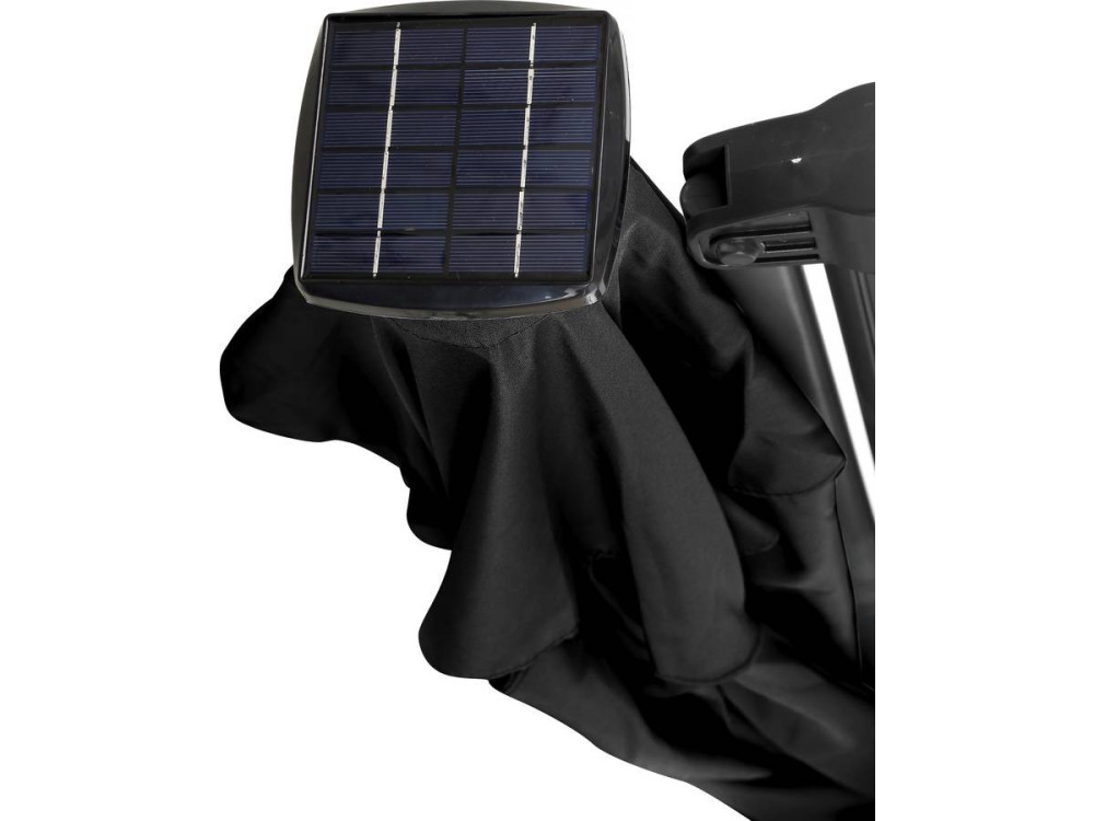 Ombrellone da giardino decentrato LED Ali “Sun 4 Luxe” 3 x 4 m - Nero + Base zavorrante  inclusa