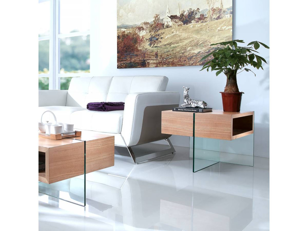 Tavolino "Venezia"  - 60 x 60 x 50 cm - Finitura Quercia