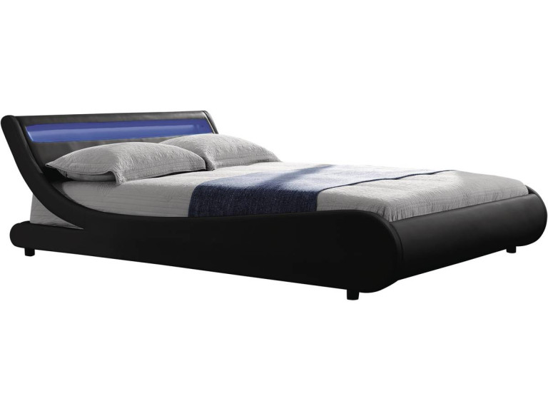 Letto LED "Natacha" - 180 x 200 cm - Nero