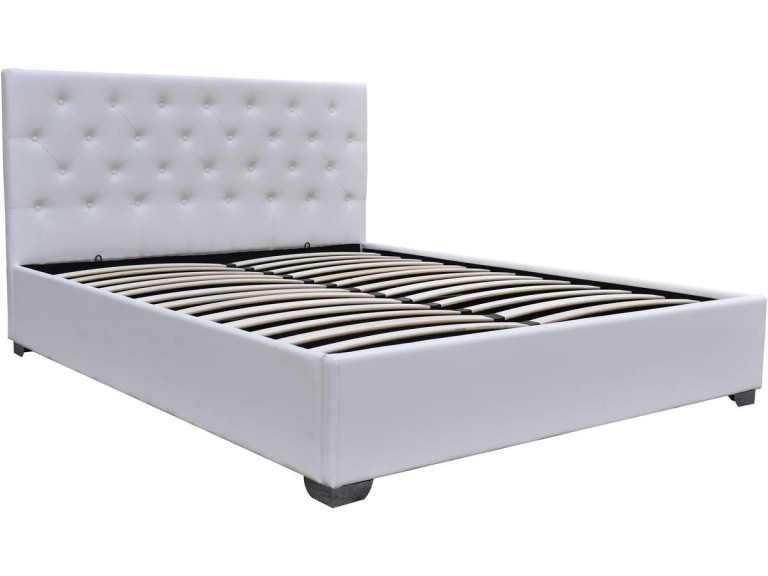 Letto matrimoniale con contenitore "TINO" - 160 × 200 cm - Bianco