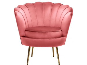 Poltrona in velluto "Floria" - 70 x 73 x 76 cm - Rosa