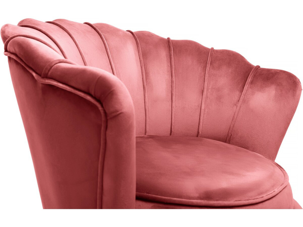 Poltrona in velluto "Floria" - 70 x 73 x 76 cm - Rosa