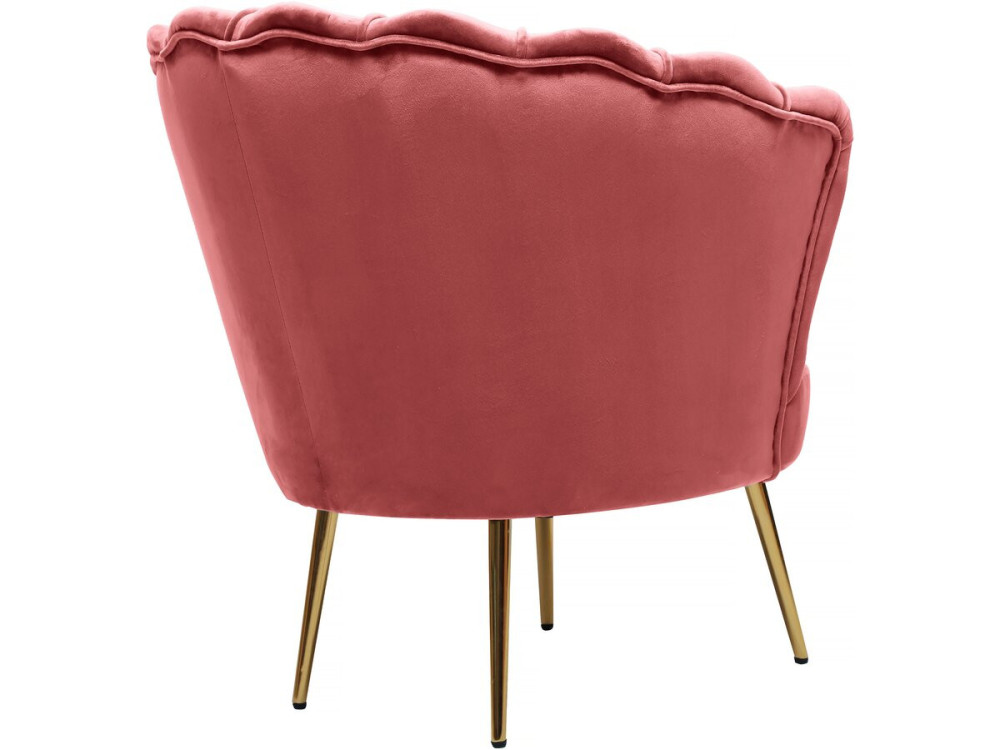 Poltrona in velluto "Floria" - 70 x 73 x 76 cm - Rosa