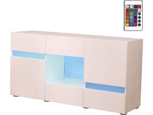 Buffet LED "Volta" - 140 x 40 x 72 cm - Bianco laccato
