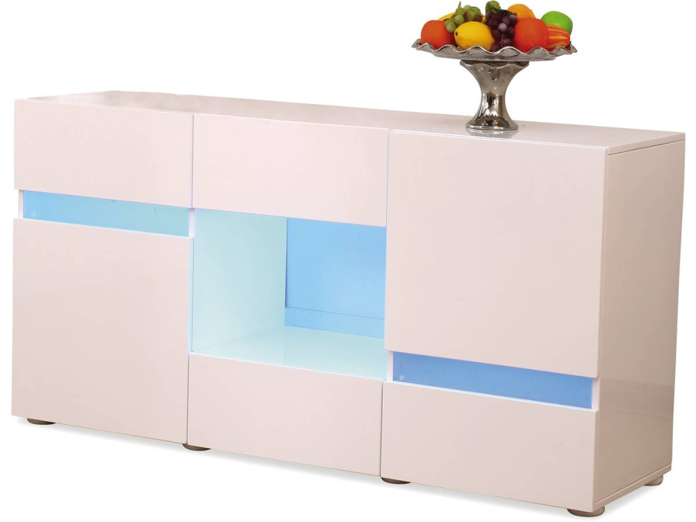 Buffet LED "Volta" - 140 x 40 x 72 cm - Bianco laccato
