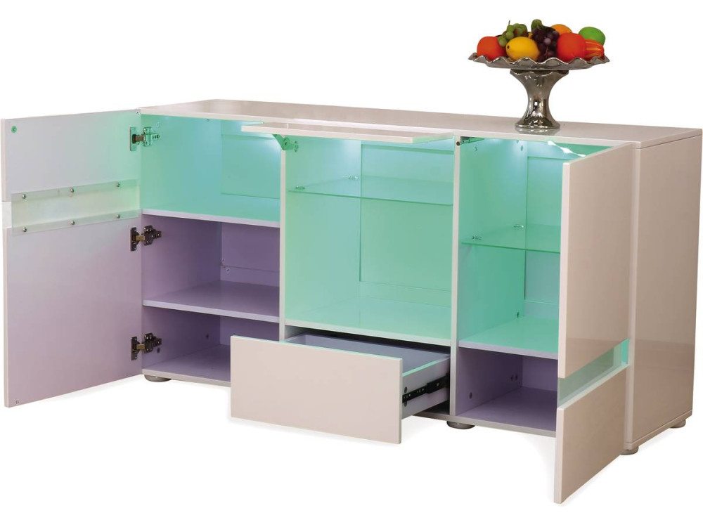 Buffet LED "Volta" - 140 x 40 x 72 cm - Bianco laccato