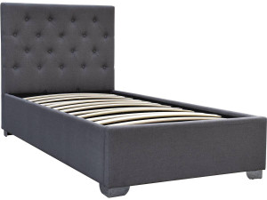 Letto singolo con contenitore "TINO" - 90 × 190 cm - Grigio
