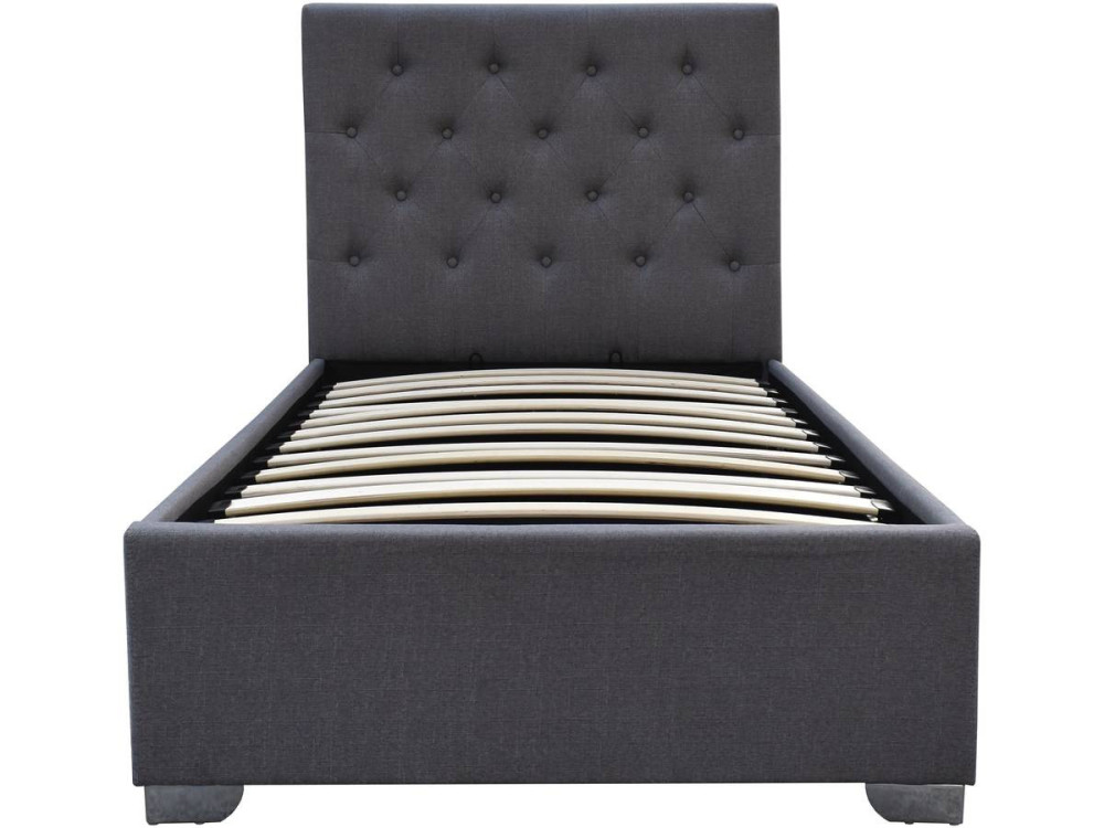Letto singolo con contenitore "TINO" - 90 × 190 cm - Grigio