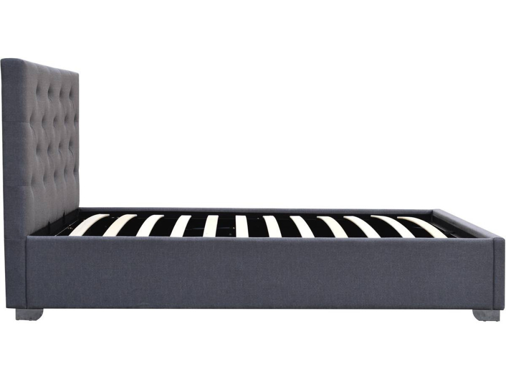 Letto singolo con contenitore "TINO" - 90 × 190 cm - Grigio