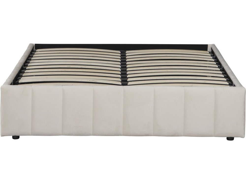 Letto matrimoniale in velluto "Meribel" con boxer - Beige - 160 x 200 cm