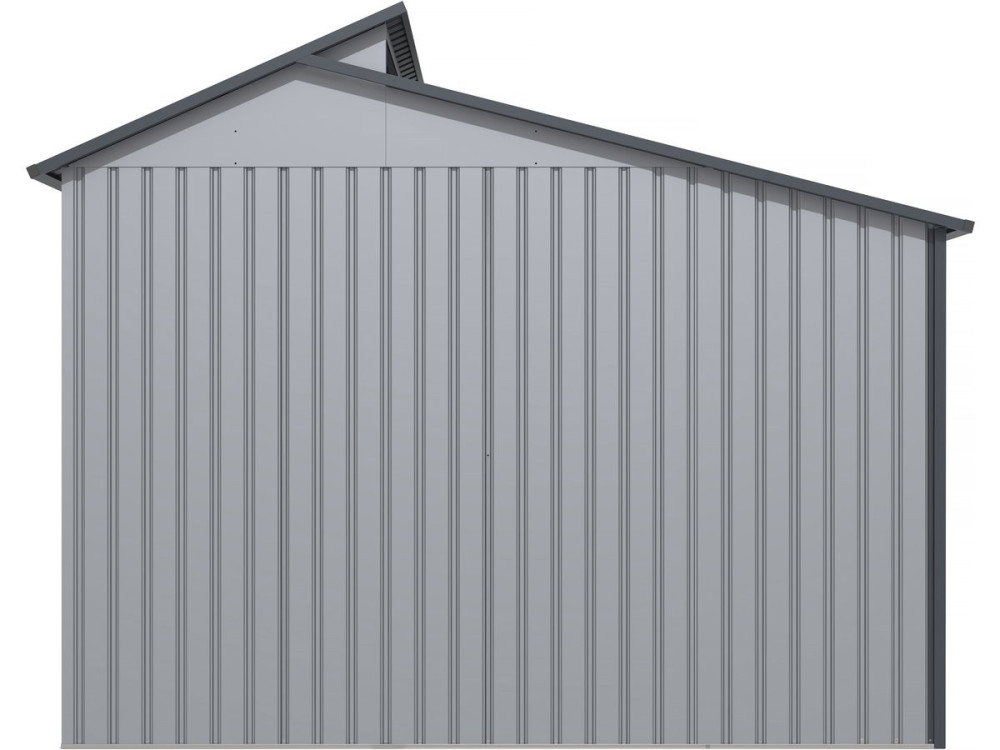 Capanno da giardino in metallo con pergola "Madras" - 5,64 m² -  Grigio