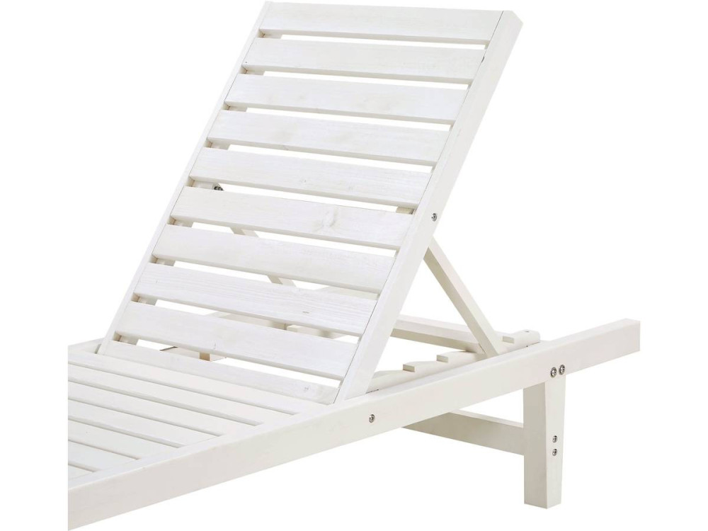 Set di 2 lettini di legno Rawai - Bianco