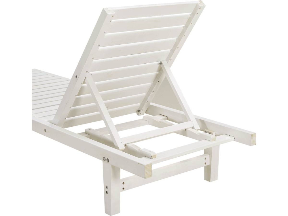 Set di 2 lettini di legno Rawai - Bianco