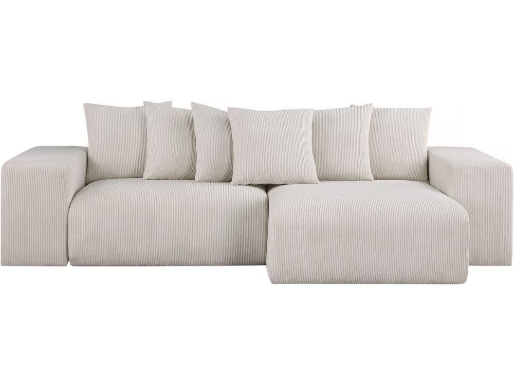 Divano angolare in velluto a coste "Rivoli" - 312 x 176 x 49 cm - Beige