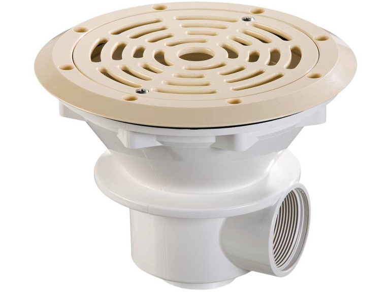 Scarico di fondo Ø 210 mm con griglia in ABS "Parker" - Beige