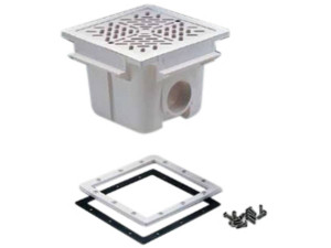 Scarico quadrato 210 x 210 mm con griglia in ABS - Bianco