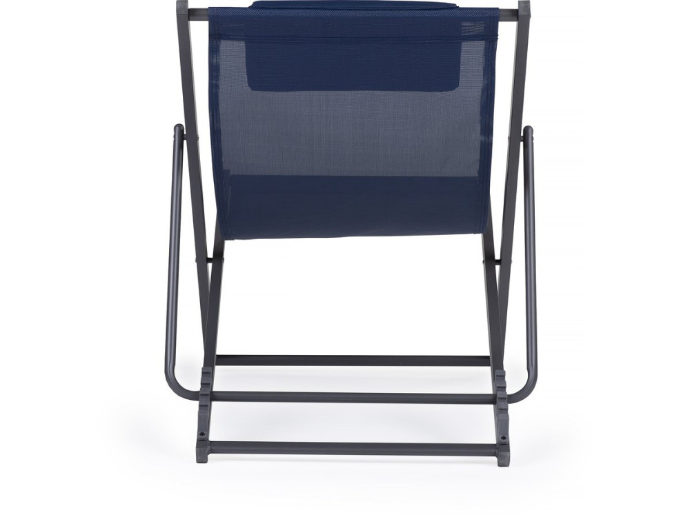 Set di 2 sedie in acciaio Textilene - Con poggiatesta - Blu notte