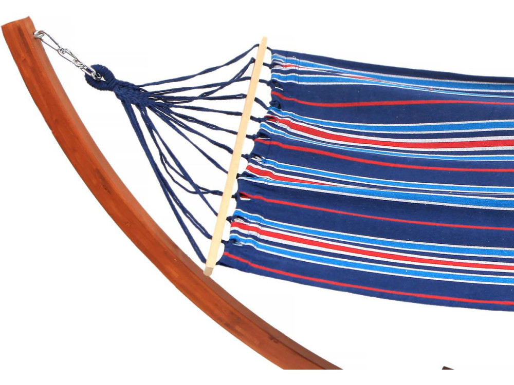 Amaca in legno con tela di cotone "Dallas" - 3 m - Blu misto
