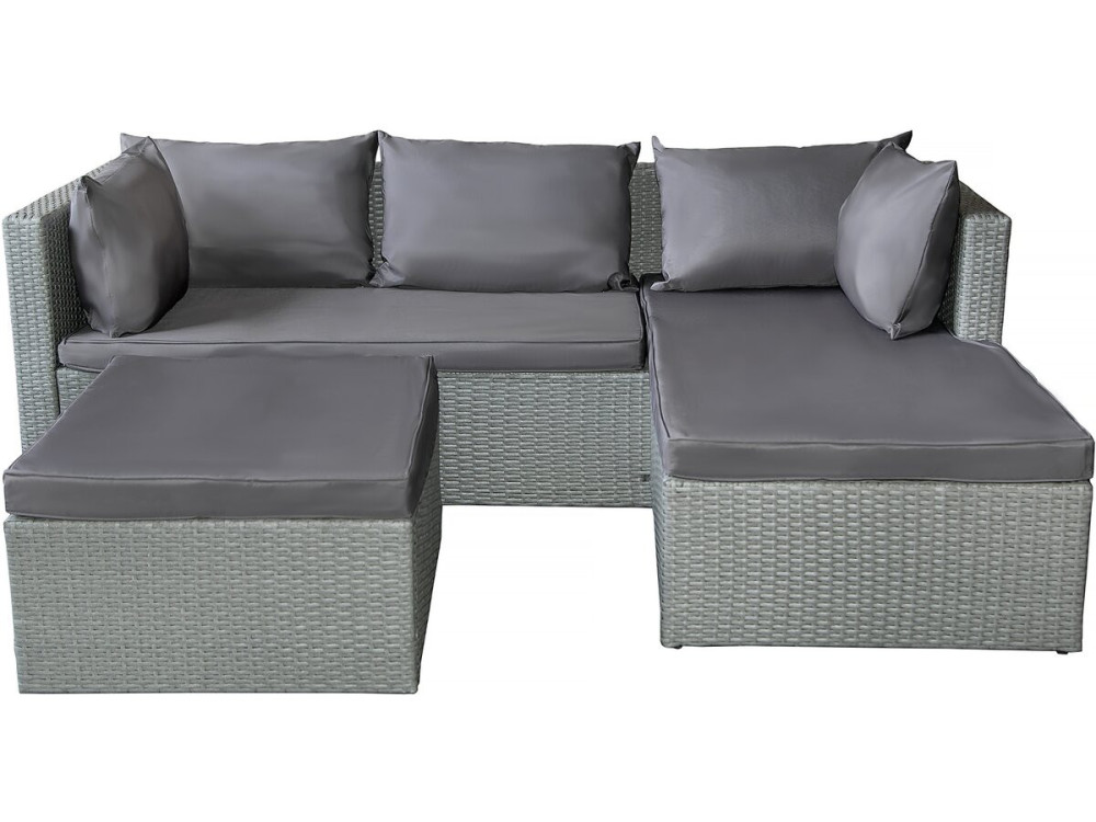 Mobile da giardino basso in resina intrecciata "Diya" 3 posti - Grigio