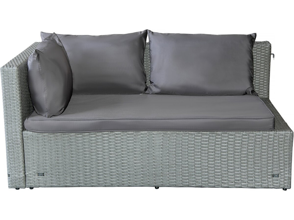 Mobile da giardino basso in resina intrecciata "Diya" 3 posti - Grigio