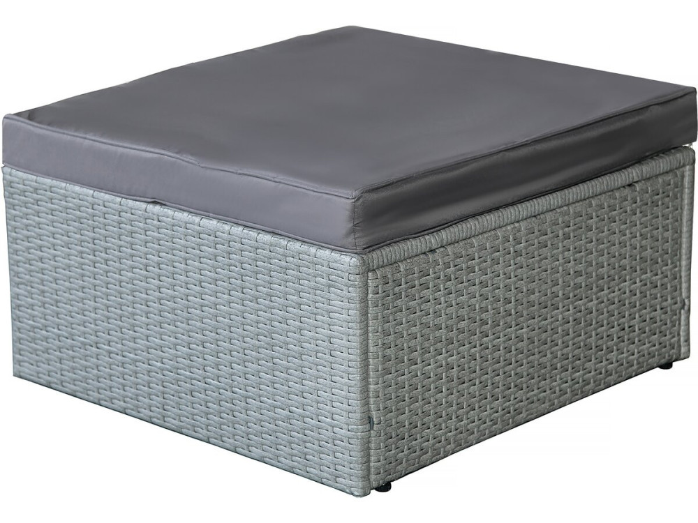 Mobile da giardino basso in resina intrecciata "Diya" 3 posti - Grigio