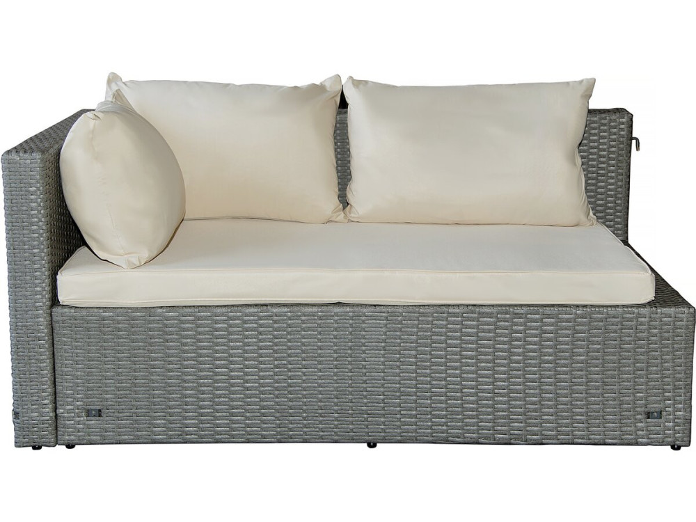 Mobile da giardino basso in resina intrecciata "Diya" 3 posti - Grigio chiaro