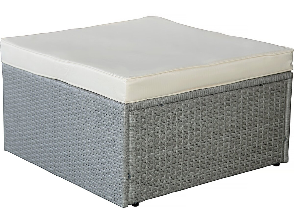 Mobile da giardino basso in resina intrecciata "Diya" 3 posti - Grigio chiaro