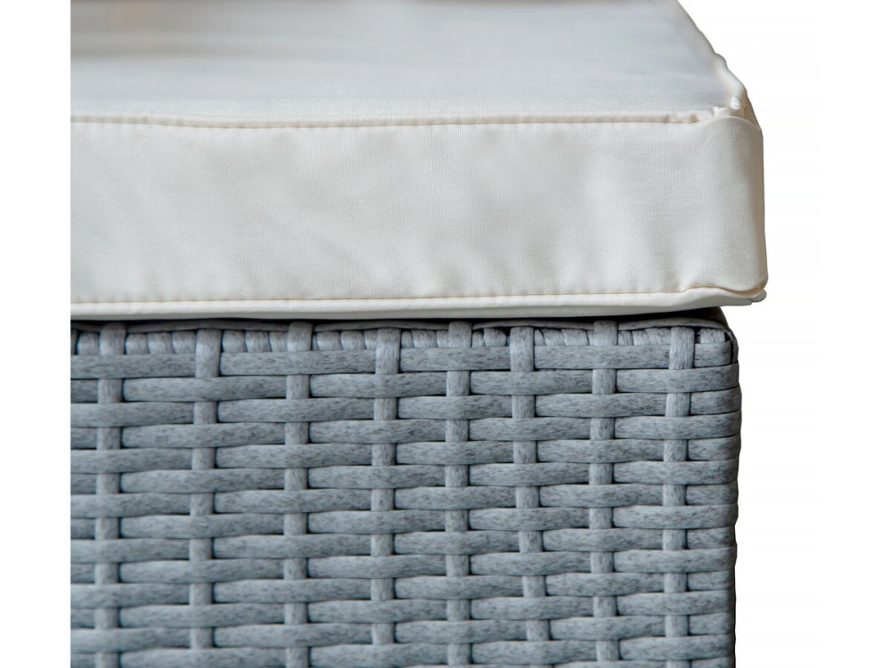 Mobile da giardino basso in resina intrecciata "Diya" 3 posti - Grigio chiaro