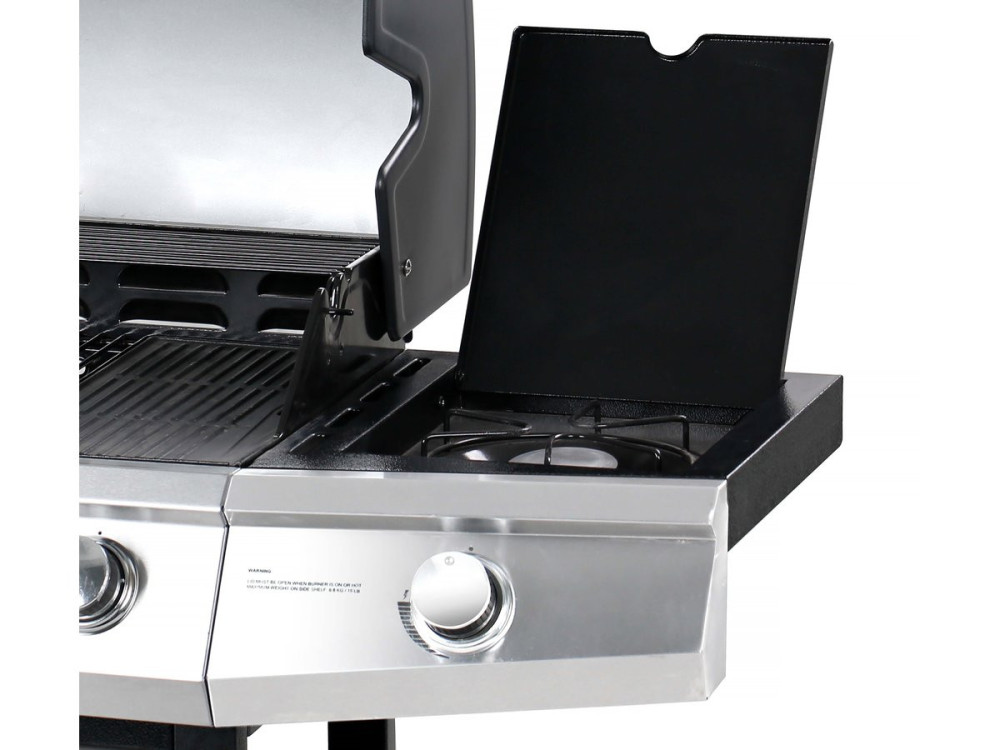 Barbecue a gas con coperchio in vetro "Bingo 5" + coperchio di protezione - Nero