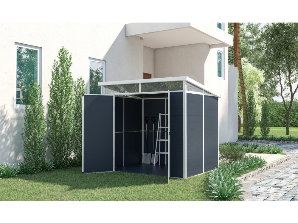 Capanno da giardino in resina “Detroit” - Grigio - 4,54 m² - 1,91 x 2,38 m