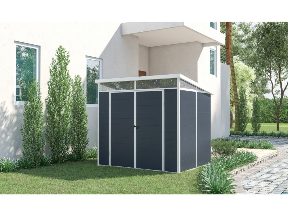 Capanno da giardino in resina “Detroit” - Grigio - 4,54 m² - 1,91 x 2,38 m