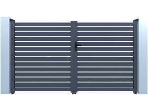 Cancello in alluminio semi-traforato "Julien" - 340 x 140 cm - Grigio