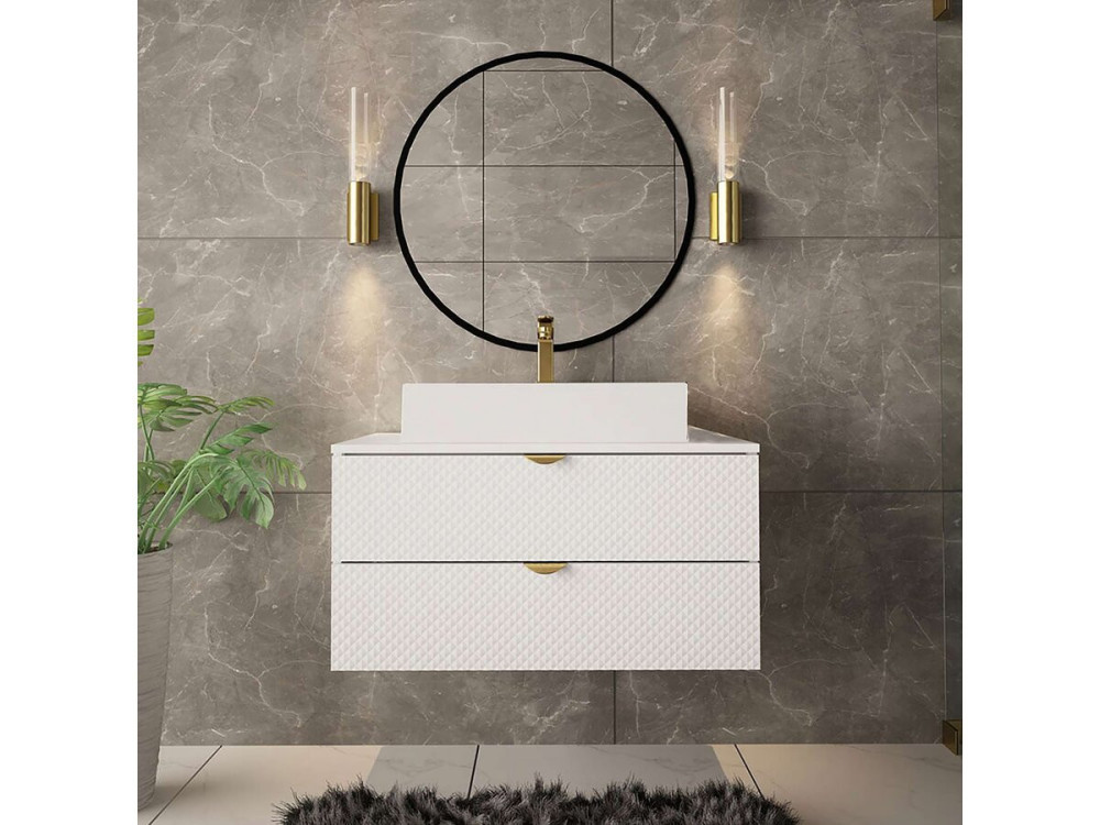 Mobile da bagno "Ios" - 2 pezzi - Bianco