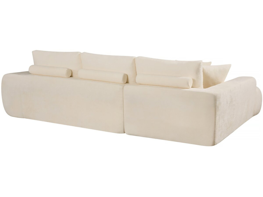 Divano angolare sinistro "Sidonie" in tessuto a bolle - 4 posti - Beige