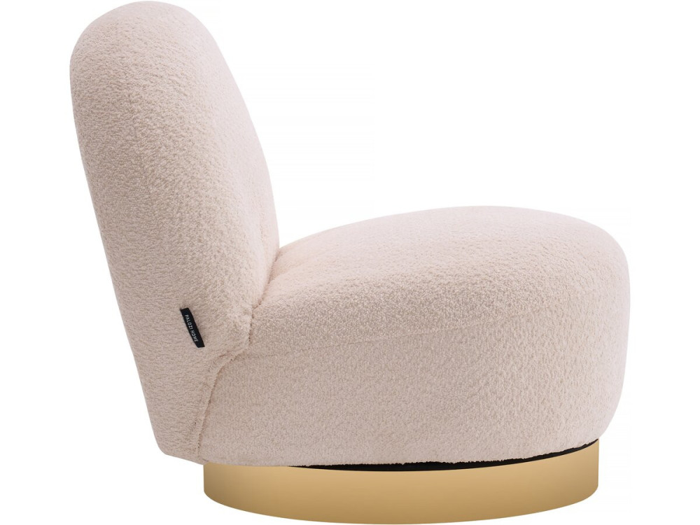 Poltrona bouclette girevole "Churchill" - 76 x 80 x 74 cm - Bianco