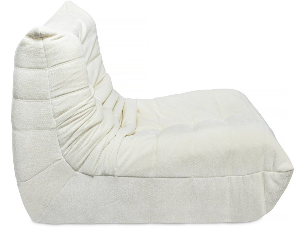 Set di 3 poltrone componibili in tessuto testurizzato "Velasca" - Bianco