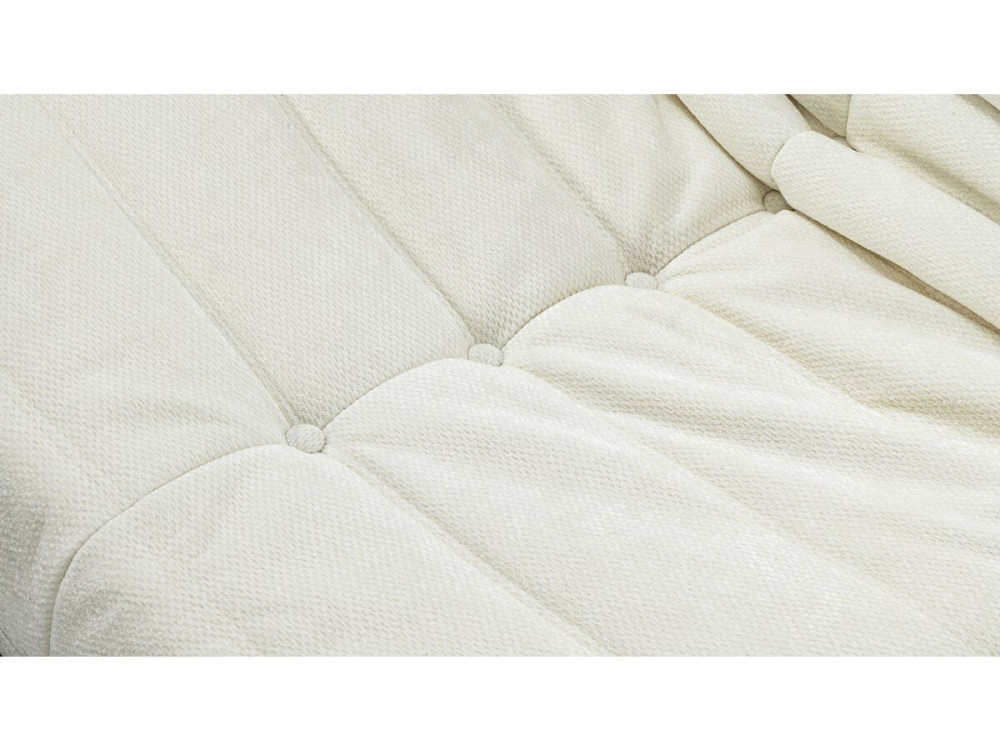 Set di 3 poltrone componibili in tessuto testurizzato "Velasca" - Bianco