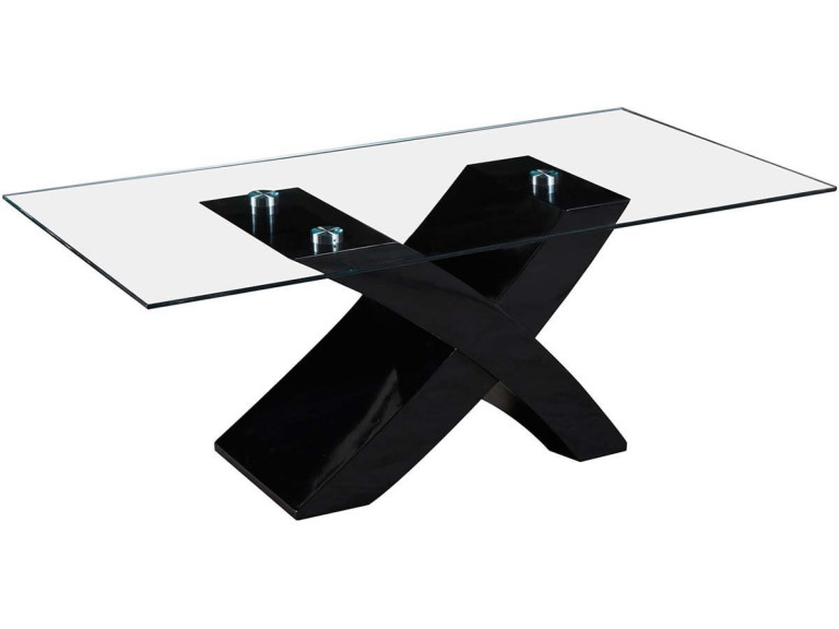 Tavolino rettangolare "Tina"en MDF lucido-Nero