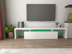 Mobile TV laccato LED "Tina" - 187,5 x 34 x 38 cm - Bianco 2