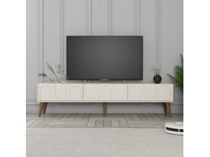 Mobile TV in legno "Lyon" - 180 x 35 x 44 cm - Crema/Noce 2