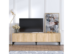 Porta TV in legno "Nora" - 180 x 35 x 50 cm - Rovere Zaffiro 2