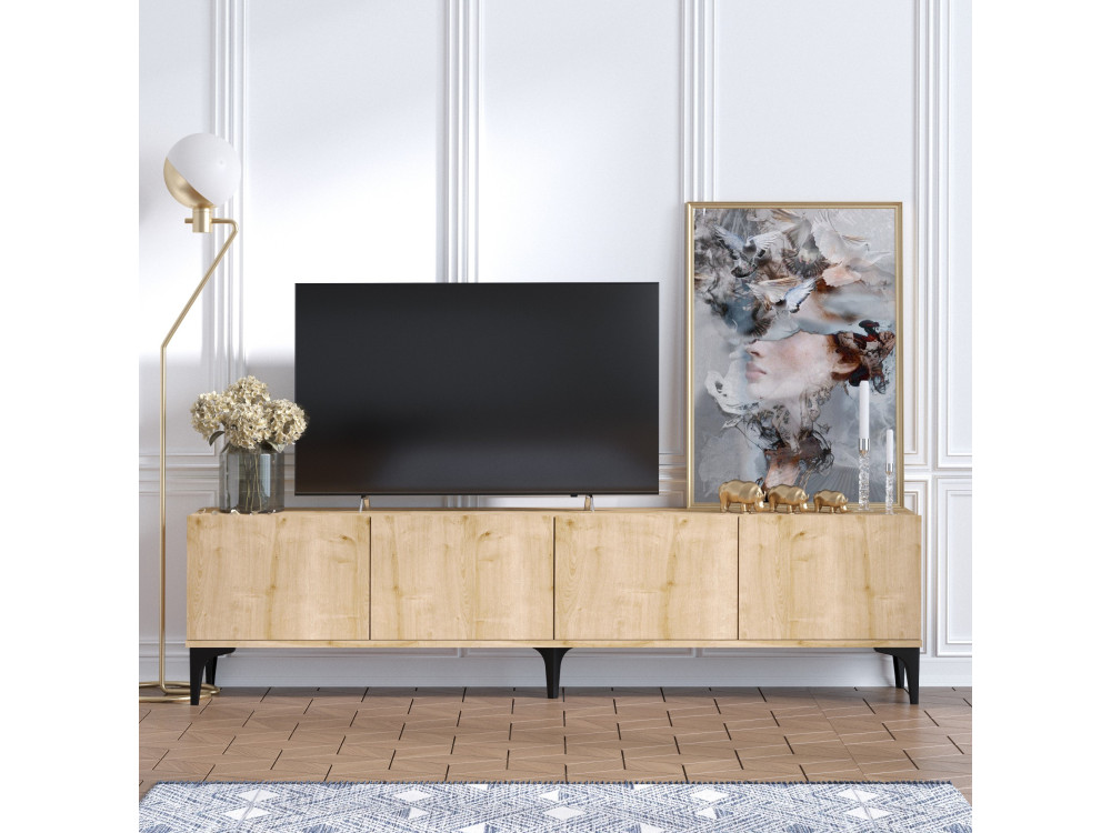 Porta TV in legno "Nora" - 180 x 35 x 50 cm - Rovere Zaffiro