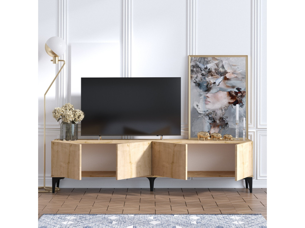 Porta TV in legno "Nora" - 180 x 35 x 50 cm - Rovere Zaffiro