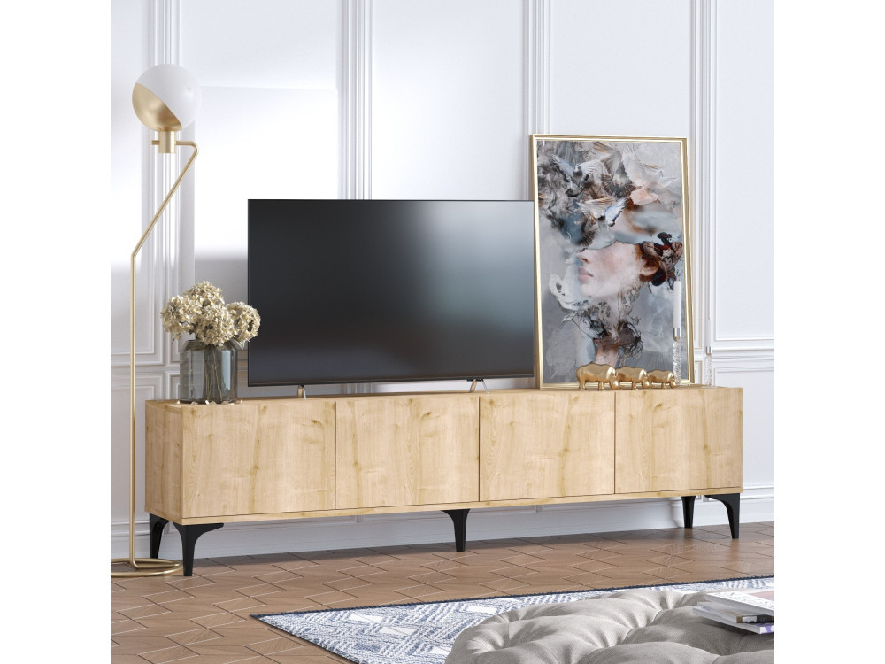 Porta TV in legno "Nora" - 180 x 35 x 50 cm - Rovere Zaffiro