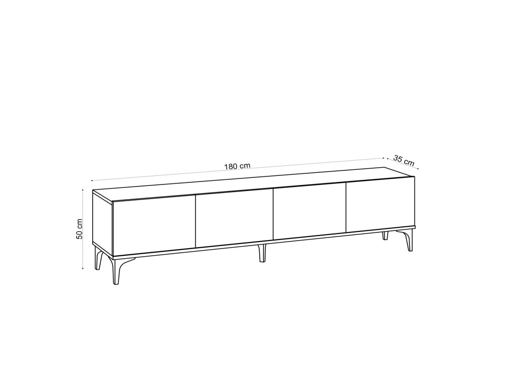 Porta TV in legno "Nora" - 180 x 35 x 50 cm - Rovere Zaffiro