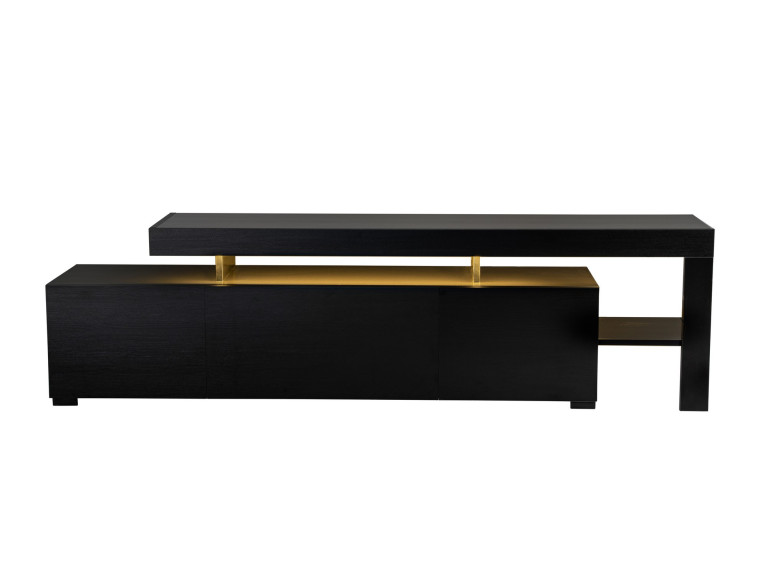 Porta TV in legno "Beliz" 192 x 37 x 53 cm - Legno nero