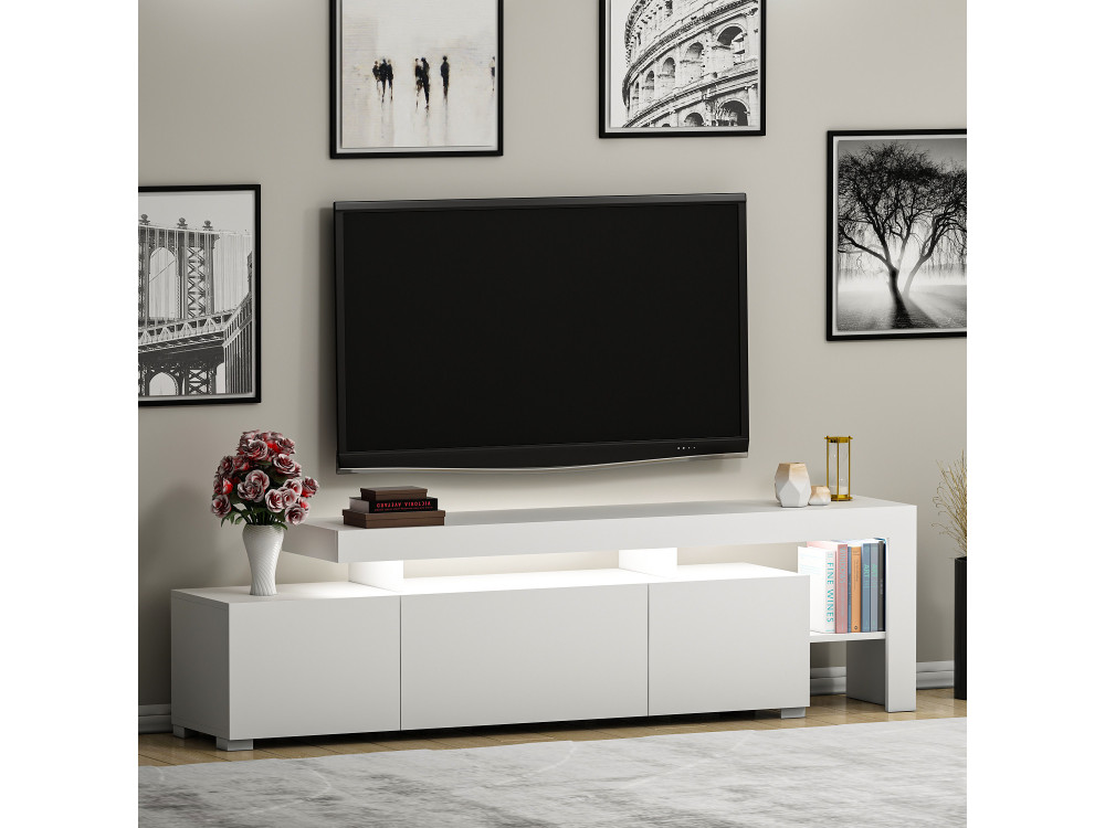 Porta TV in legno "Beliz" 192 x 37 x 53 cm - Bianco