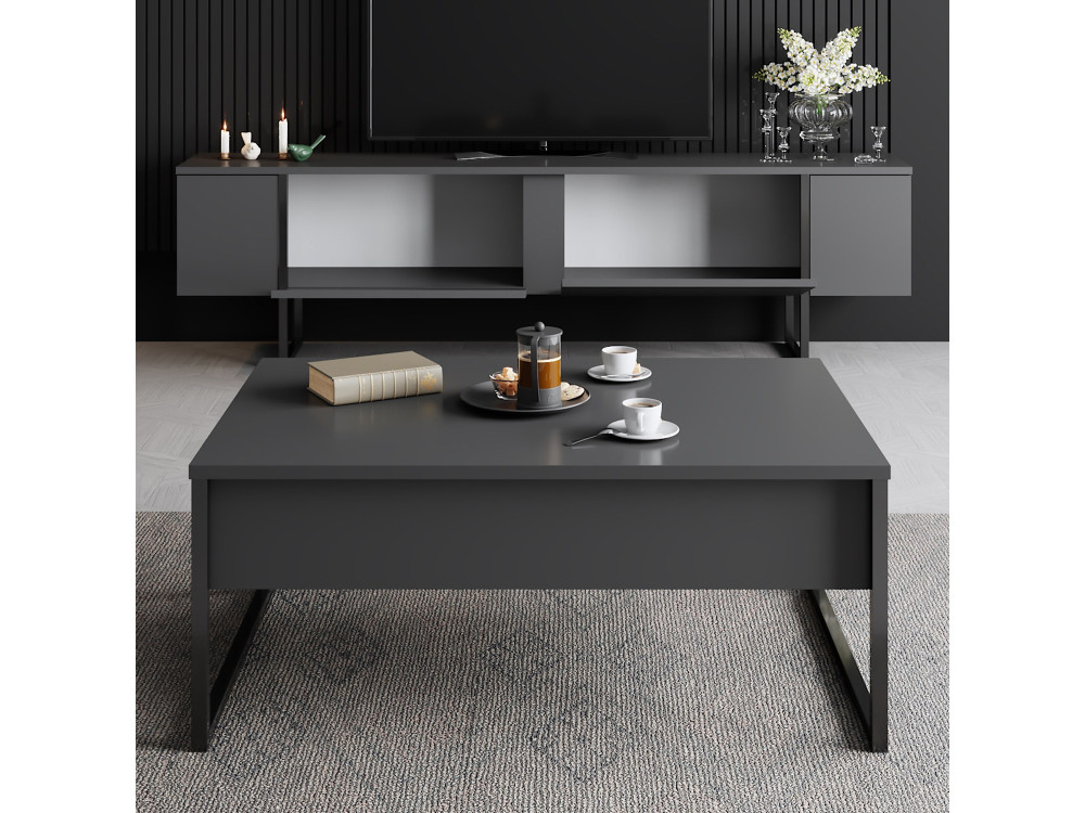 Porta TV in legno "Luxe" 180 x 30 x 50 cm - Antracite