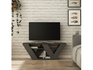 Mobile TV in legno "Pipralla" - 110 x 30 x 40 cm - Antracite 2