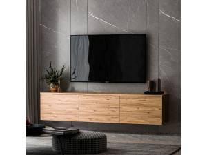 Porta TV in legno "Neon" 160 x 32 x 35 cm - Pino Atlantico 2